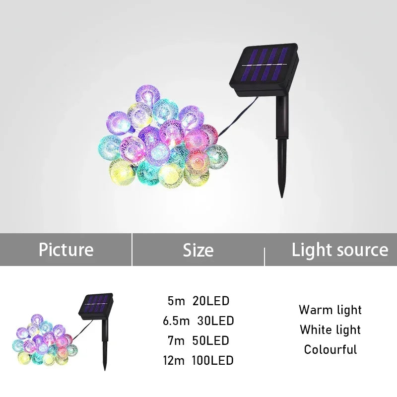 CrystalGlow Solar String Lights – 30 to 100 LEDs