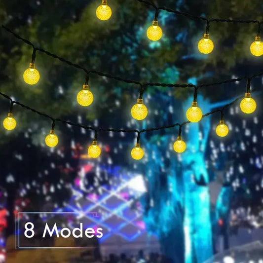 CrystalGlow Solar String Lights – 30 to 100 LEDs